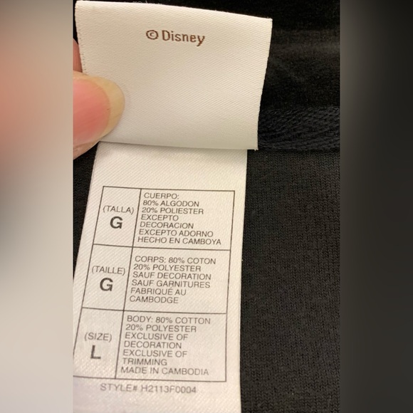 Disney Alice In Wonderland Black Light Velour Jacket Heart Pull & Pockets large - Picture 8 of 10